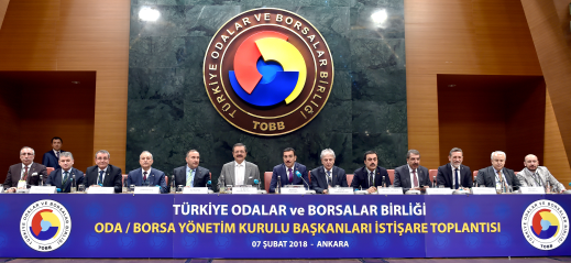 07/02/2018 tarihinde Türkiye Odalar ve Borsalar Birliği (TOBB) ve ona bağlı 365 oda ve borsa, ortak bir açıklama ile Türk Silahlı Kuvvetleri’nin yürüttüğü Zeytin Dalı Harekatı’na tam destek verdi.​ [7.02.2018]